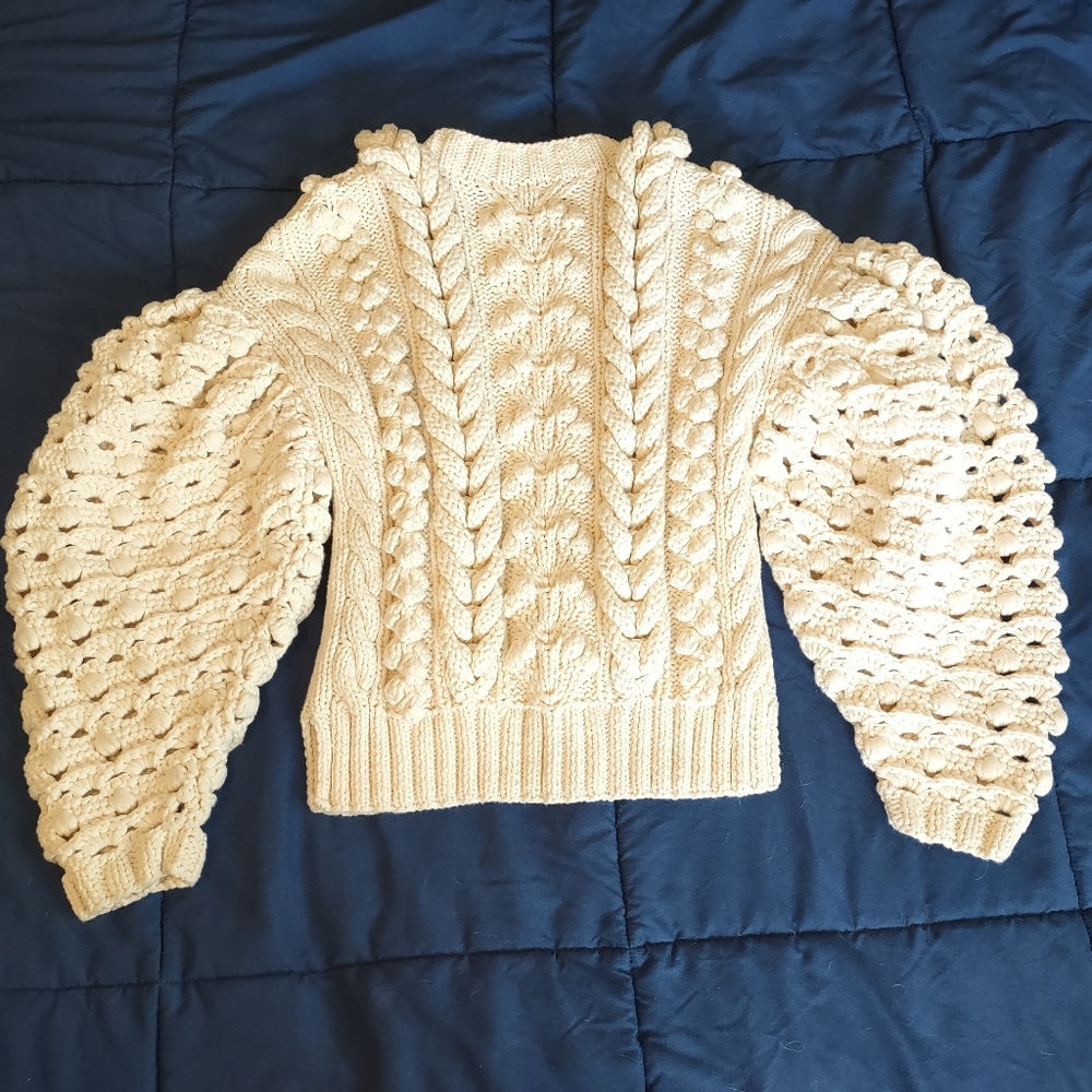 Ulla Johnson M Colette sweater cable knit chunky cream cotton - Picture 7 of 12